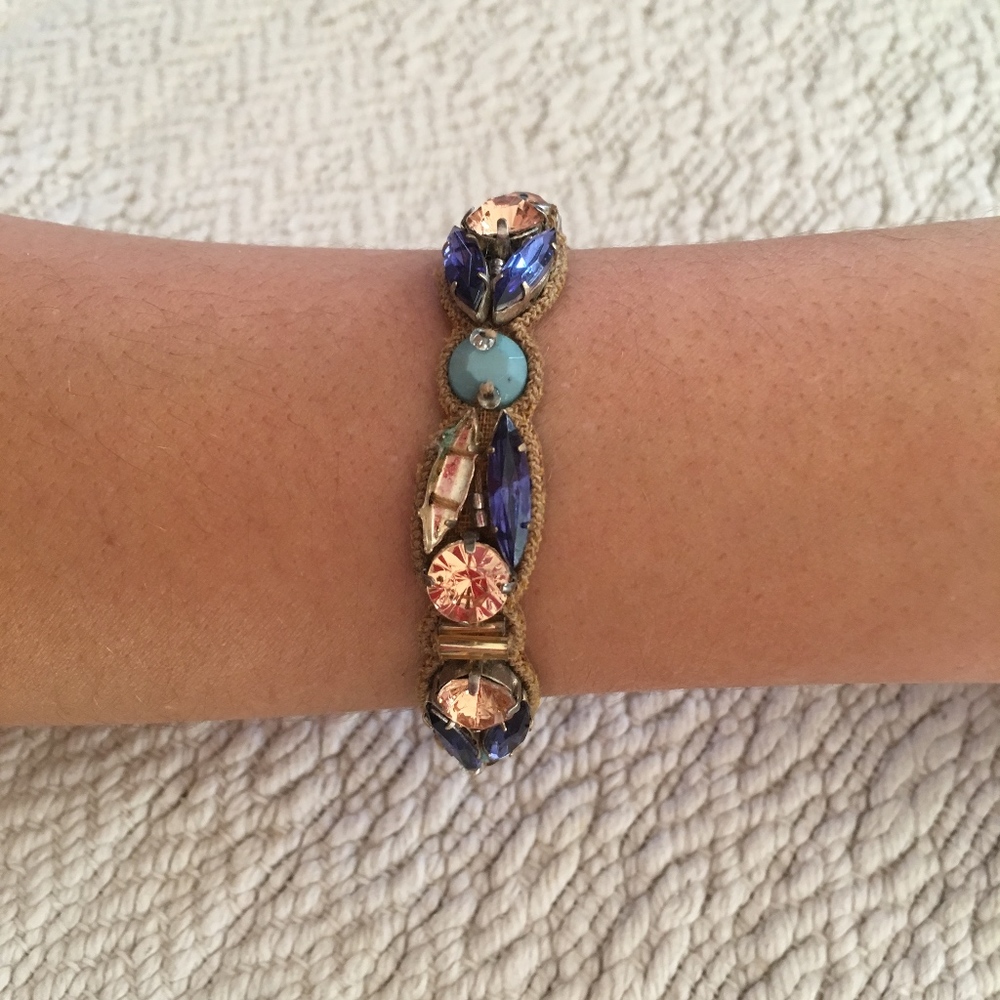 Anthropologie Beaded Crystal Bracelet